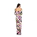 LiMiCao Women Flowers Off Shoulder Ruffle Maxi Sexy Evening Dress