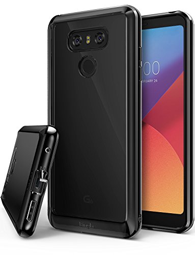 LG G6 / LG G6 Plus Case, Ringke [FUSION] Tough PC Back TPU Bumper [Drop Protection/Shock Absorption Technology][Attached Dust Cap] Raised Bezels Protective Cover - Ink Black