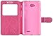 Asmyna Embossed Book-Style My Jacket Wallet for LG MS323 Optimus L70 - Retail Packaging - Hot Pink