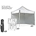 E-Z UP ES100S Instant Commercial Pop Up Canopy Tent, 10' x 10' with 3 Sidewalls, 1 Mid-Zip Sidewall and Wide-Trax Roller Bag, White