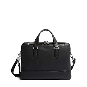 Image of TUMI - Harrison Barnes Leather Top Zip Briefcase - 14 Inch Computer Bag for Men and Women - Black