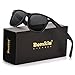 Bemkia Sunglasses Men Women Polarized Retro Classic UV 400 Protection 54 MM (23 Matte Frame With Rivets/Black Non-MirrorLens, 54)