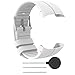TUSITA Strap + Screen Protector for Polar M400 / M430, Replacement Silicone Strap Bracelet Wristband Accessory for Polar GPS Watch (White)