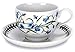 Portmeirion 60820AZ Botanical Garden Tea Cup and Saucer, Set of 6 Assorted Motifs, set, Blue, White