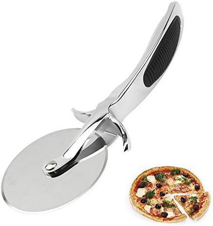 Haolide Professional Stainless Steel Durable Kitchen Pizza Cutter,Ergonomic Non-slip Handle with Built-in Finger Protection for Stability and Extra Safety