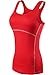 Neleus Women's 3 Pack Dry Fit Compression Athletic Tank Top,3 Pack:Blue,Red,Rose,Medium