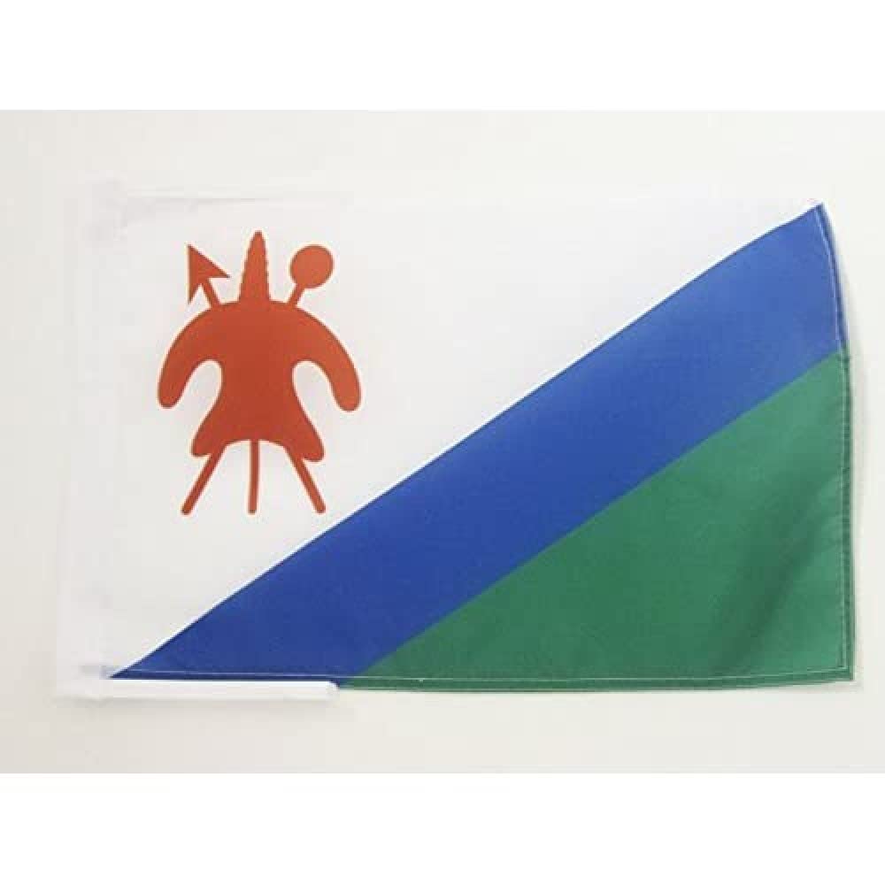 AZ FLAG - Lesotho Old Flag - 18'' x 12'' - 100% Polyester Former Mosotho Small Banner with Two Cords - Fade Resistant - Vivid Colors - 18x12 in - 45x30 Cm — image 1