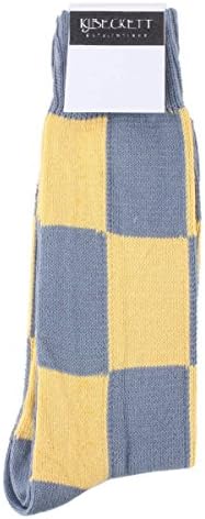 Grey Blue/Yellow Harlequin Socks by KJ Beckett