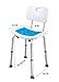 Medokare Shower Stool with Padded Seat and Back Rest - Shower Seat for Seniors with Tote Bag, Shower Bench Bath Chair, Handicap Shower Seats for Adults, Shower Stools and Benches