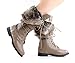 Women's Knee High Lace Up Faux Fur Winter Boots in Black, Brown, Tan, Gray, White, Khaki