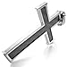 INBLUE Men's Stainless Steel Pendant Necklace Cross -with 23 Inch Chain (B1: Black)