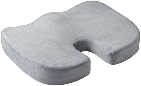 SITU U Shape Memory Foam Seat Cushion for Relieve Coccyx Orthopedic Back Pain, for Office Chair, Long time Sitting on the Floor, Long Driving, Gray