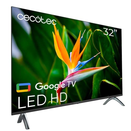 Cecotec Téléviseur LED 32 Pouces Smart TV Résolution HD - Série A4 ALH40032S. Google OS, Dolby Audi…