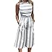 FANCYINN Women’s Striped Jumpsuits Sleeveless Wide Leg Pants Backless Romper Loose Playsuit with Pockets Grey M
