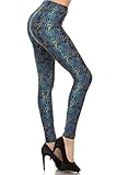 Leggings Depot Ultra Soft Women's Popular Best Printed Fashion Leggings Collection1 (Knotted Blues)