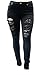 Women’s Plus Size Blue/Black Denim Jeans Skinny Ripped Distressed Pants