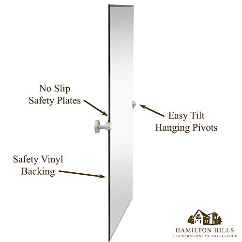 Hamilton Hills Large Tilting Pivot Rectangle Mirror with Brushed Chrome