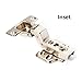 Yarachel Concealed Hinge - 2 Pairs/4 PCS Cabinet Hinges Hydraulic Hinges Cold Steel Rolling Soft Slow Close Stainless Steel Frameless Kitchen Cabinet Door Hinges with Screws (Inset)