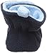 Luvable Friends unisex baby Cozy Fleece Booties Slipper Sock, Light Blue Navy, 6-12 Months Infant US