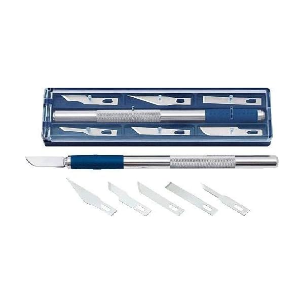 Wedo 78722 Cutter Hobbymesser Set (inklusive 6 verschiedenen Klingen) silber – Bild 4