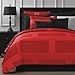 Comfy Bedding Frame Jacquard Microfiber Comforter Set (Full 5-Piece, Red)