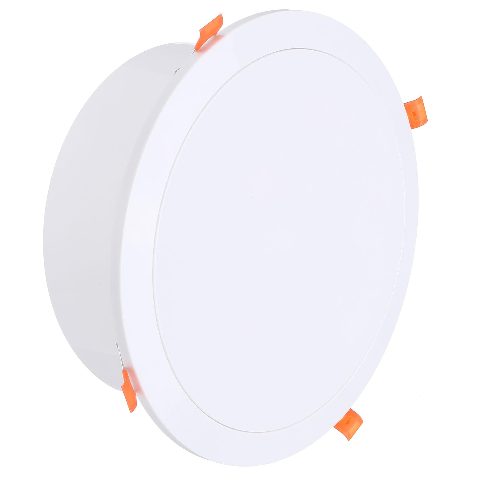 PATIKIL 8 Inch Round Air Vent Spring Loaded, ABS Adjustable Soffit Exhaust Vent Cover with Built-in Screen Mesh for Home Living Room Kitchen Office Ventilation, White
