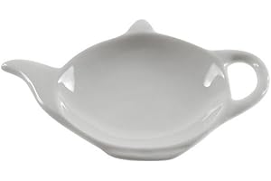 10 Strawberry Street Whittier 4.5" Teabag Holder Dish, Set of 6, White