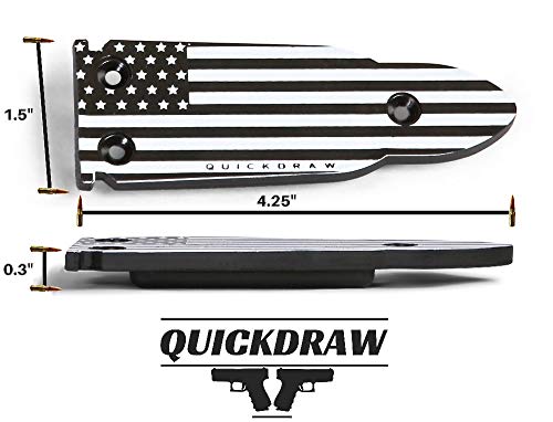 QuickDraw Magnetic Gun Mount (Black White Flag) for Vehicle Home Office 35lb Rated Gun Magnet Holder Holster Safety Rack Accessory HQ Rubber Coated Bullet Shaped Neodymium Magnet Handgun Firearm - Thumbnail 3