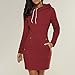 Iumer Warm Winter Hooded Dresses Pocket Long Sleeves Casual Mini Dress Women