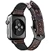 Oitom Leather Silicone Sports Band Compatible with Apple Watch 42mm 44mm, Hybrid Sweatproof Replacement Straps Compatible with iWatch Series 4 3 2 1 Men (S/M/L Coffee Brown)