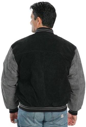 USA Leather Suede Classic Mens Black Leather Jacket - Large