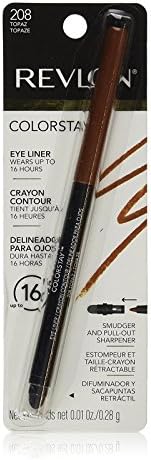 Revlon ColorStay Eyeliner, Topez/208 + FREE Scunci Effortless Beauty Black Clips, 15 Count