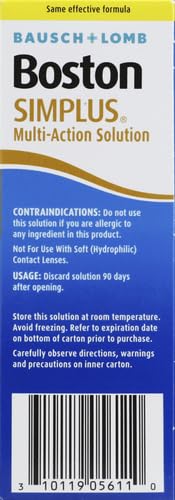 BAUSCH & LOMB BOSTON SIMPLUS MULTI-ACTION SOLUTION, 3.5 OZ, (FOR RIGID GAS PERMEABLE LENSES)