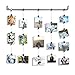 Hanging Photo Organizer Rail With Chains and 32 Clips Gray