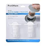 PretiHom PretiHom4 Universal Bathtub Hair Catcher Stand-Up Shower Stall Drain Protector/Strainer/Snare 2 Pack fits Any Standard 1 inch to 1.25 inch tub Drain