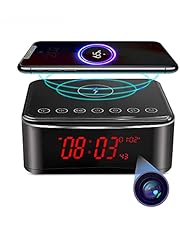 Hidden Spy WiFi Camera with Alarm Clock,Bluetooth Speaker,Wireless Charger,Nanny cam with Phone App,Stronger Night Vision,160° Wide-Angle Fisheye Lens,Motion Activated, for Indoor/Home Security