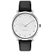 WRISTOLOGY Olivia Womens Chunky Silver Boyfriend Watch Black Leather Strap