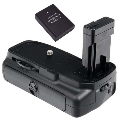 Bower XBGN5100 Replacement Battery Grip for Nikon D3100/D5100 +1 EN-EL14 Battery