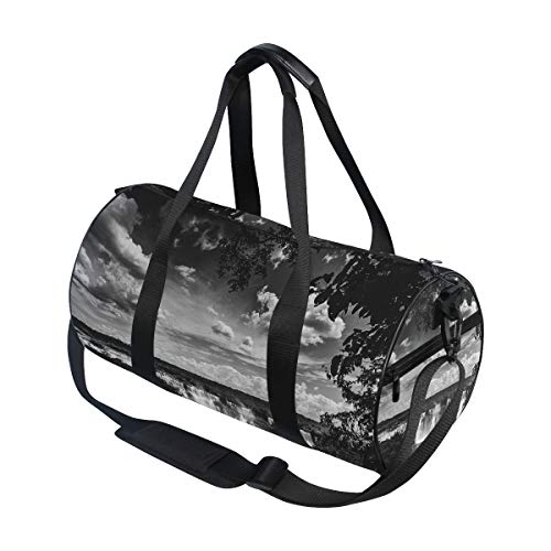 LORVIES Water Lanscape Duffle bag Shoulder Handy Sports Gym Bags for Men and Women - Thumbnail 2