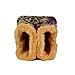 Baitaihem Plush Lined Double Eyeglasses Holder Stand Protective Glasses Holder Case Rests Securely on Desk or Nightstand(Floral Design)