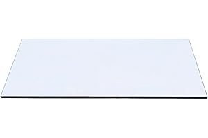 STONELITE FURNITURE 24x48 inch Rectangle Tempered Glass Table Top with 1/4 inch Thickness & Flat Polished Edge - Clear Surface & Scratch Resistant - Ideal for Dining Room, Kitchen, Patio & Round Coffee Tables