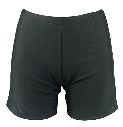 Cocoship Women's Solid Black Boyleg Bikini Bottom Board Swim Boy Short(FBA)