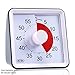 Quickloong 60 Min. Visual Countdown Timer, Electronic Analog Clock ,Quiet Counting, Loud Alarm Sound For Adults Kitchen Cooking, Office Meeting,Teaching, Kids Reading (Gray)