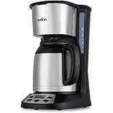Salton Jumbo Java Coffee Maker, Thermal Carafe | 10-Cup Capacity | 1000W | 24-Hour Programmable Timer | Keep-Warm Feature | P