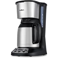 Salton Jumbo Java Coffee Maker, Thermal Carafe | 10-Cup Capacity | 1000W | 24-Hour Programmable Timer | Keep-Warm Feature | P
