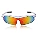 Wolfbike POLARIZE Sports Cycling Sunglasses with 5 Set Interchangeable Lenses White