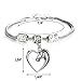 Luvalti Heart Pendant Bracelet Horse Heart Jewelry - Family and Friends Jewelry Gift - 10’’
