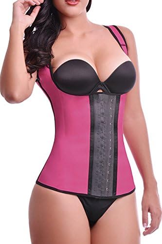 JOYEASYBUY Women's 3 Hook Long Deportiva Sport Latex Vest Body Shaper 5X-Large