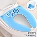 Gimars Upgrade Stable Folding Travel Portable Potty Training Seat Fits Most Toilets, No Falling in with 6 Large Non-slip Silicone Pad, Home Reusable with Carry Bag for Toddlers and Kids, Blue primary