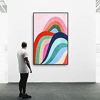 Framed Canvas Wall Art Color Block Canvas Prints Home Artwork Decoration for Living Room,Bedroom - 16x24 inches
